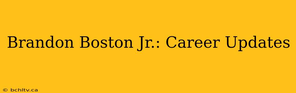 Brandon Boston Jr.: Career Updates