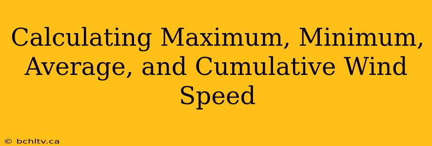 Calculating Maximum, Minimum, Average, and Cumulative Wind Speed