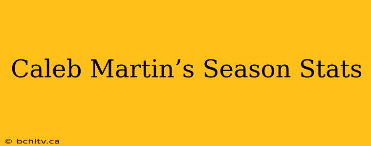 Caleb Martin’s Season Stats