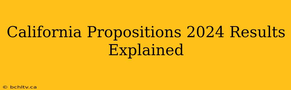 California Propositions 2024 Results Explained