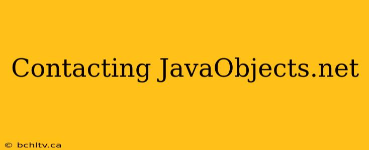 Contacting JavaObjects.net