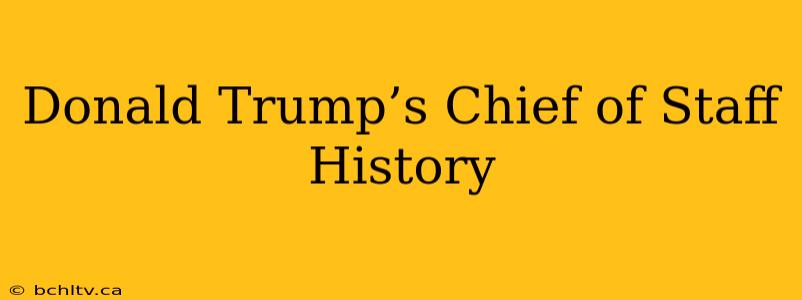 Donald Trump’s Chief of Staff History