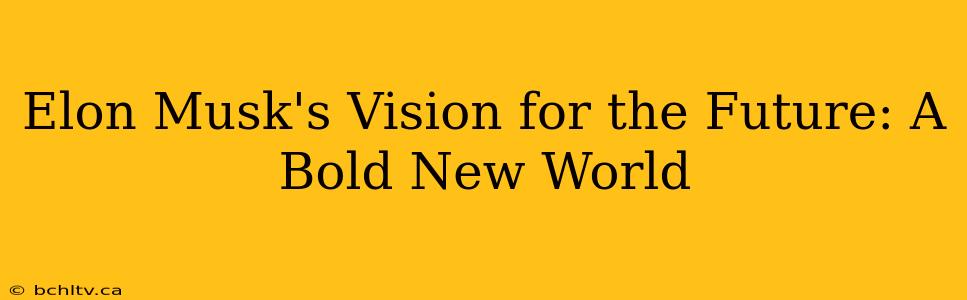 Elon Musk's Vision for the Future: A Bold New World