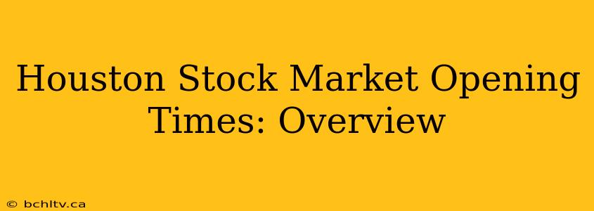 Houston Stock Market Opening Times: Overview
