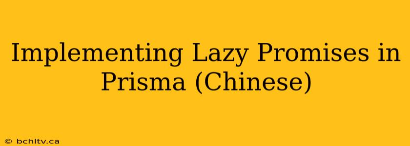 Implementing Lazy Promises in Prisma (Chinese)