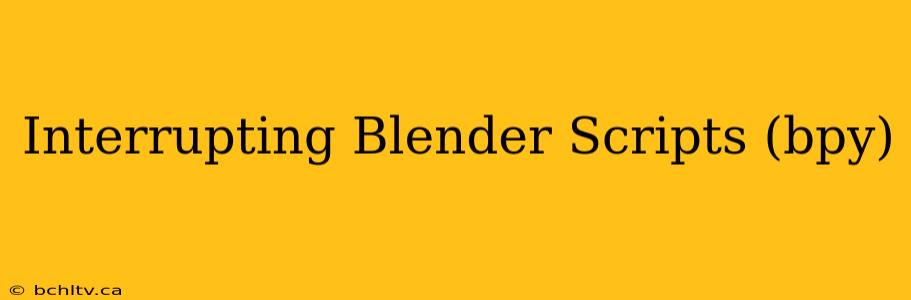 Interrupting Blender Scripts (bpy)