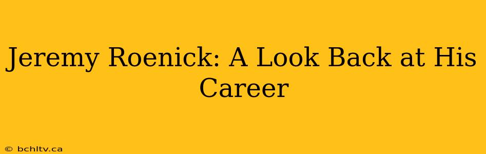 Jeremy Roenick: A Look Back at His Career