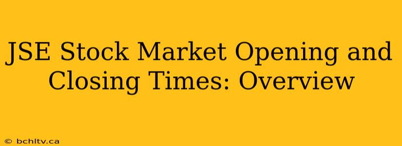 JSE Stock Market Opening and Closing Times: Overview