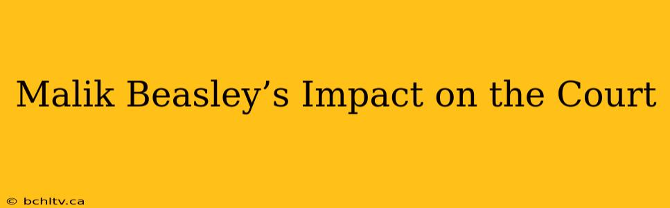 Malik Beasley’s Impact on the Court