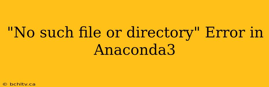 "No such file or directory" Error in Anaconda3