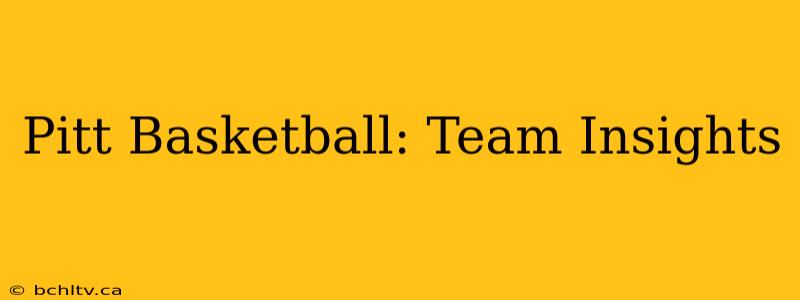 Pitt Basketball: Team Insights