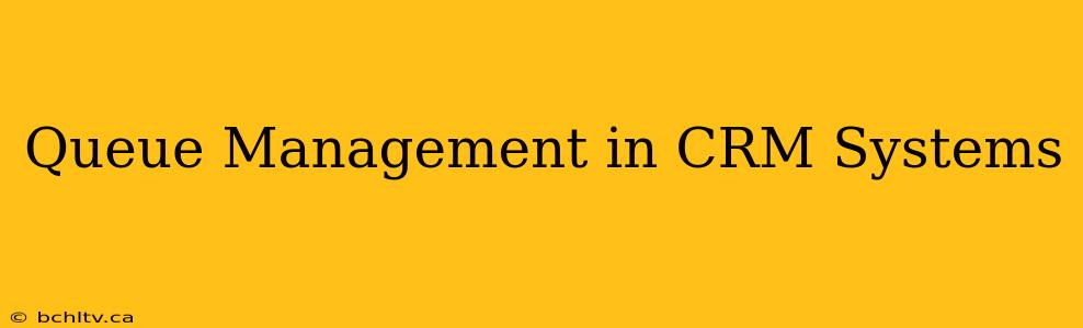 Queue Management in CRM Systems