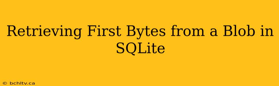 Retrieving First Bytes from a Blob in SQLite