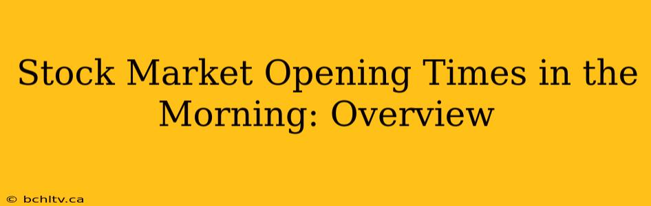 Stock Market Opening Times in the Morning: Overview