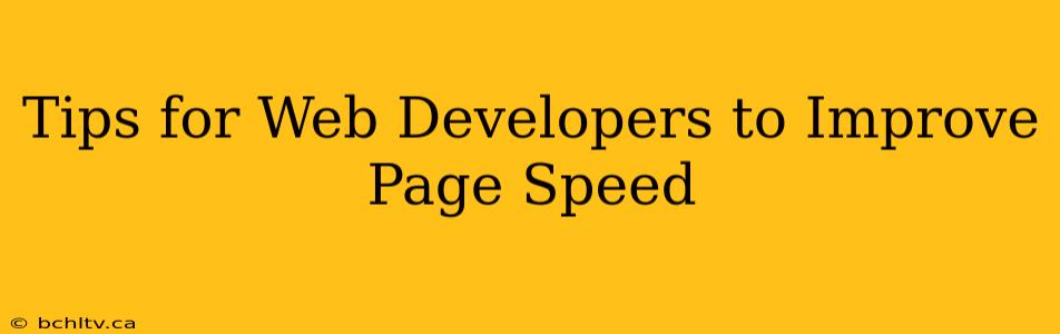 Tips for Web Developers to Improve Page Speed